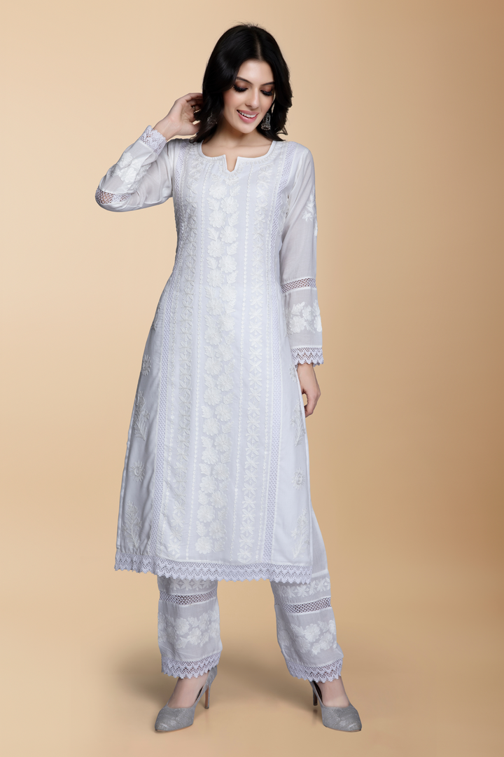 Aanya Chikankari Suit (Without Dupatta) - minazthelabel