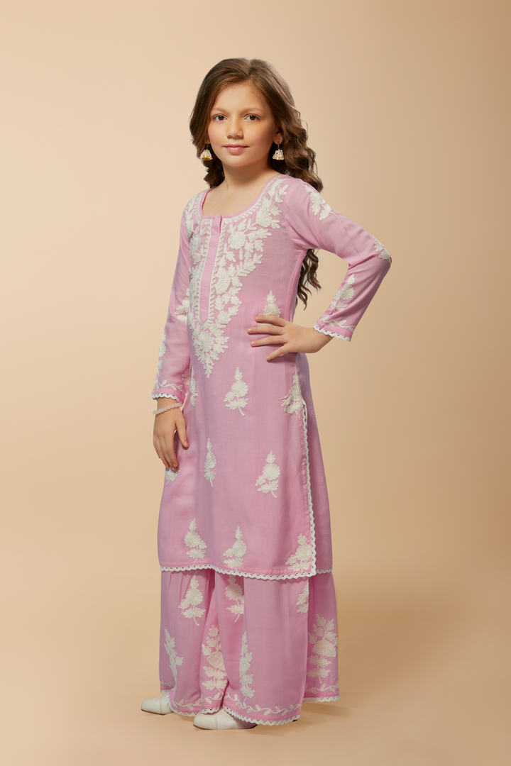Children's Anisha Chikankari Suit (without Dupatta) - minazthelabel