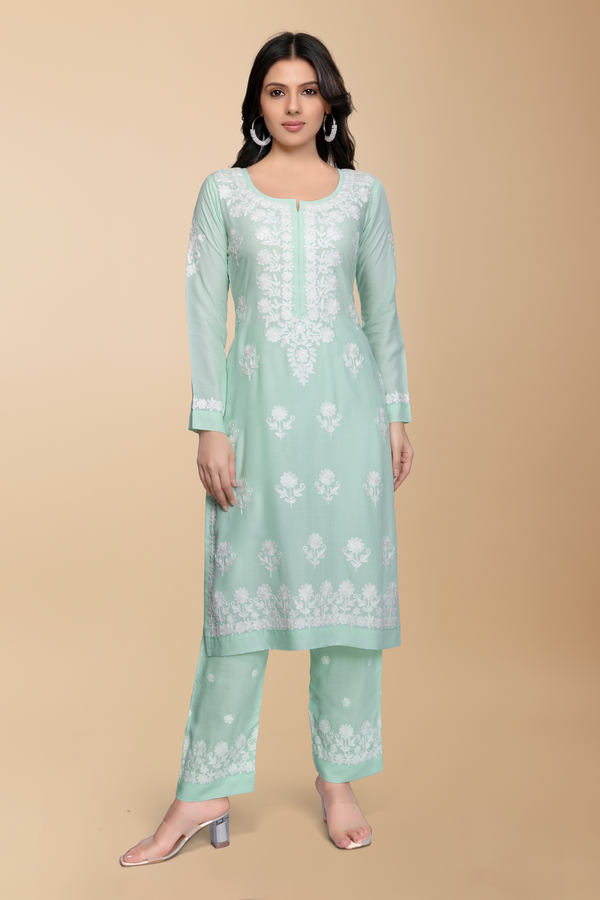 Anoushka Chikankari Suit (Without Dupatta) - minazthelabel