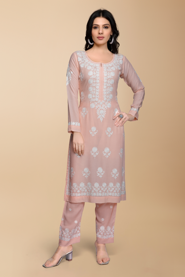 Anoushka Chikankari Suit (Without Dupatta) - minazthelabel