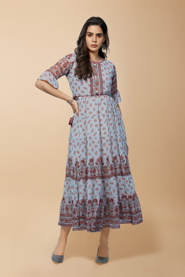 Shaila Long Flair Dress (Chiffon) - minazthelabel