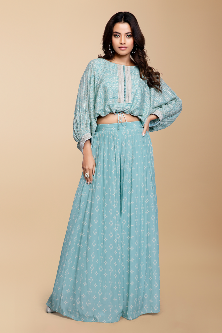 Ruhi Crop Set (Crepe) - minazthelabel