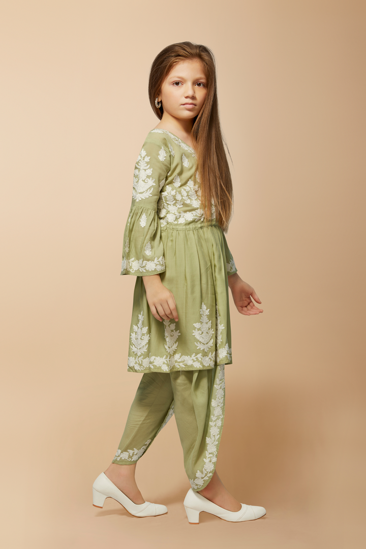 Children's Karishma Chikankari Suit (without Dupatta) - minazthelabel