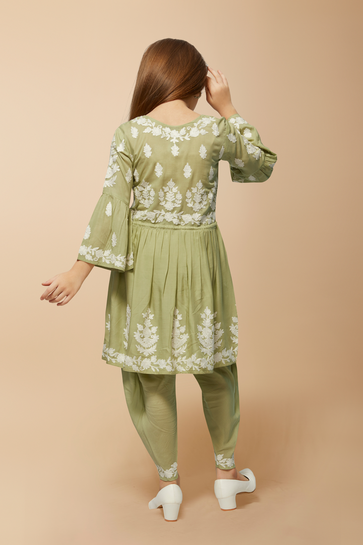 Children's Karishma Chikankari Suit (without Dupatta) - minazthelabel