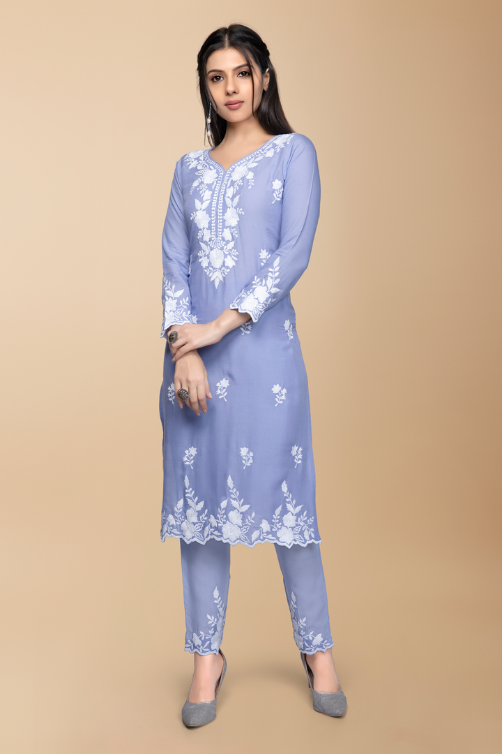 Mitra Chikankari Suit (Without Dupatta) - minazthelabel