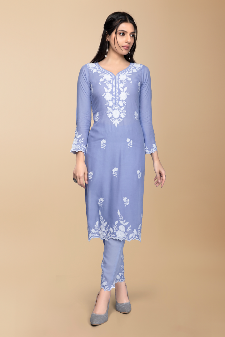 Mitra Chikankari Suit (Without Dupatta) - minazthelabel