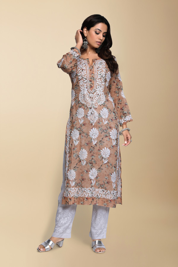 Zohra Chikankari Kurta (Mul Cotton) - minazthelabel