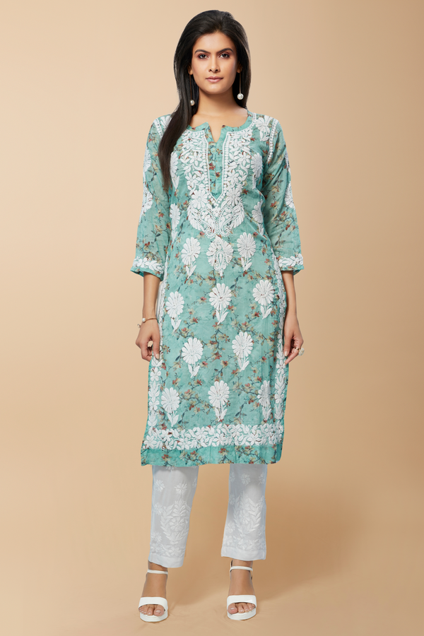 Zohra Chikankari Kurta (Mul Cotton) - minazthelabel